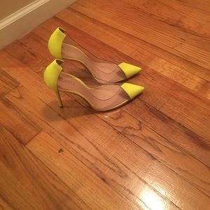 schutz vendi neon yellow heels